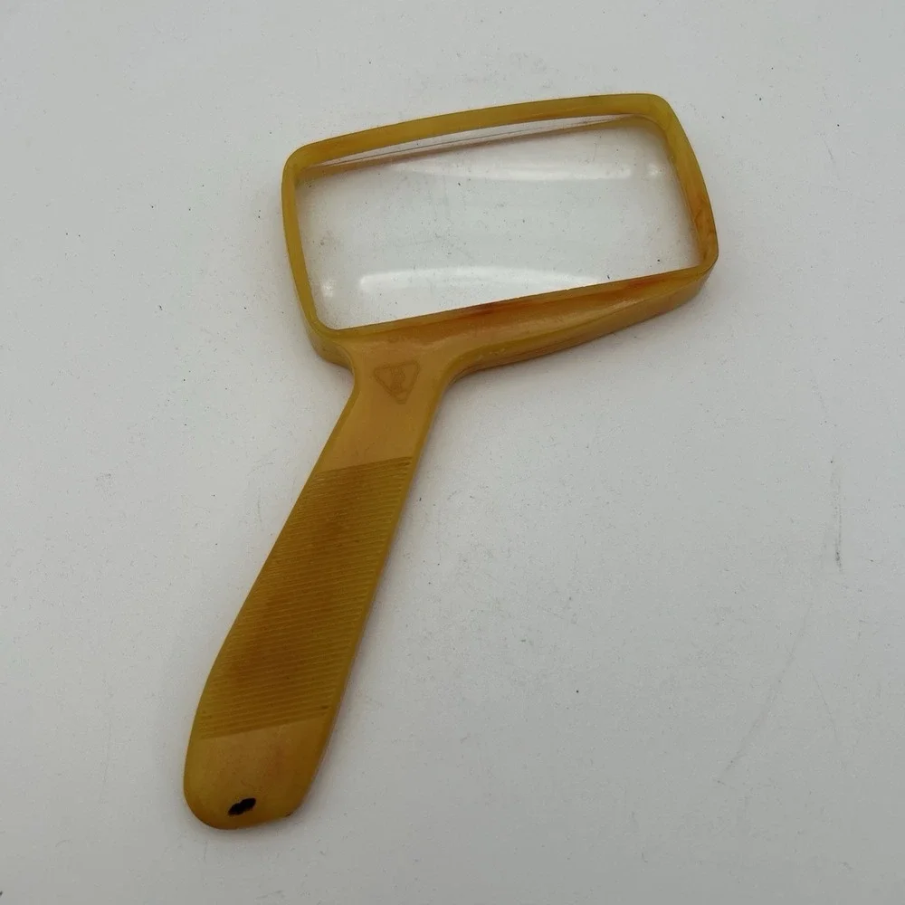 Vintage Bausch & Lomb Butterscotch Optical Magnifier Bakelite Magnifying Glass